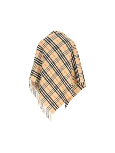 Burberry Check Wool Cashmere Cape In Multi