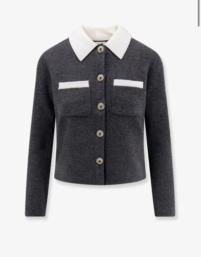 Self-portrait Self Portrait Women Wool Blend Cardigan With Contrasting Collar
