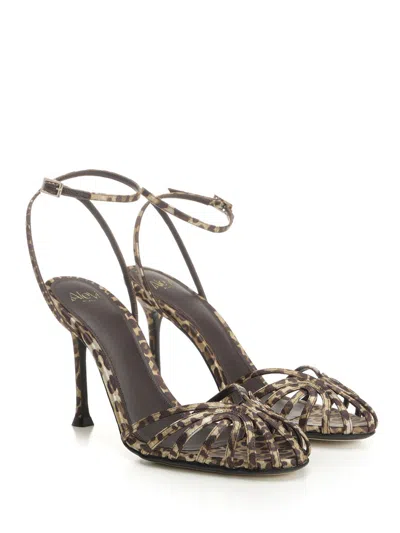 Alevì Milano Ally 095 Glam Satin Sandals Animalier