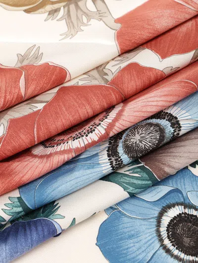 Ferragamo Anemone Print Silk Scarf Scarves And Foulards Multicolor