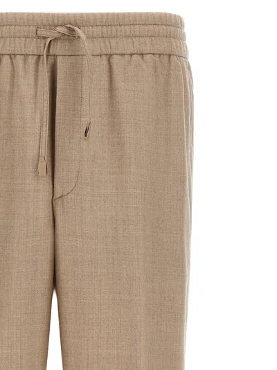 Brioni 'asolo' Trousers Elastic Waistband In Neutral