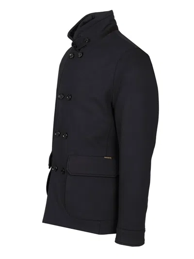 Moorer Bas Turandot 2 Petti Interno Fantasia Coats Blue In Black