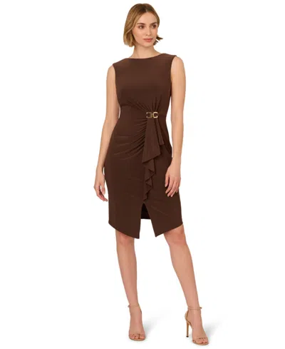 Adrianna Papell Women's Sleeveless Sheath Dress In Brown