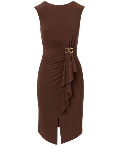 Adrianna Papell Women's Sleeveless Sheath Dress In Brown