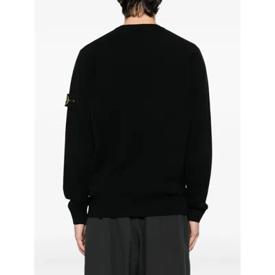 Stone Island Organic Cotton Crewneck Sweatshirt In Black