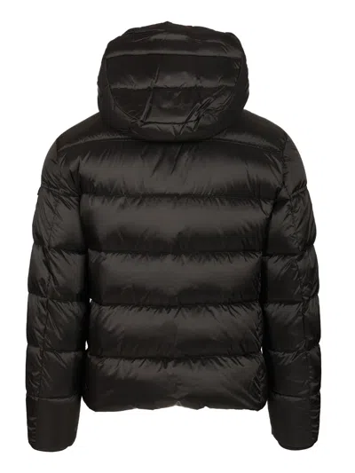 Moorer Quilted Hooded Jacket Removable Hood In Black