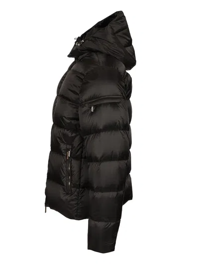 Moorer Quilted Hooded Jacket Removable Hood In Black