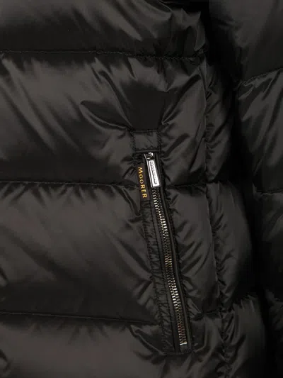 Moorer Quilted Hooded Jacket Removable Hood In Black