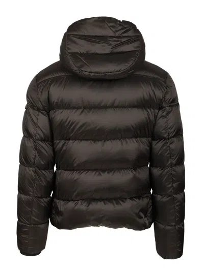 Moorer Hooded Quilted Down Jackets With Side Pockets In Brown