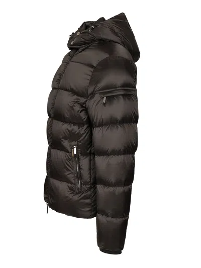 Moorer Hooded Quilted Down Jackets With Side Pockets In Brown