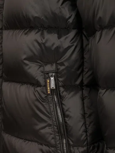 Moorer Hooded Quilted Down Jackets With Side Pockets In Brown