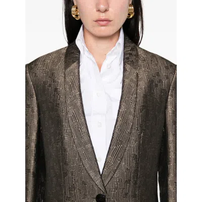 Giorgio Armani Single-button Blazer In Brown