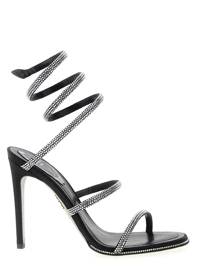 René Caovilla Strappy Leather Sandals Stiletto Heel
