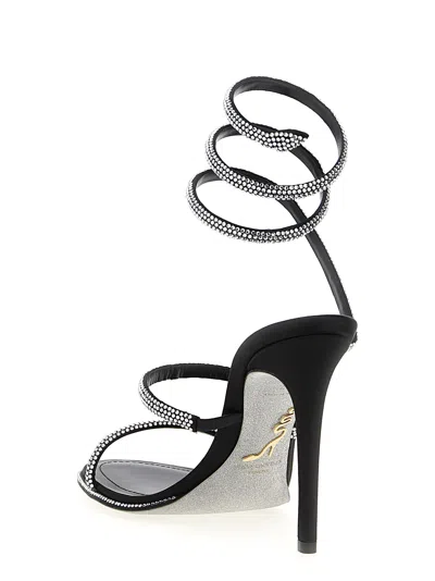 René Caovilla Strappy Leather Sandals Stiletto Heel