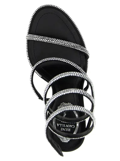 René Caovilla Strappy Leather Sandals Stiletto Heel
