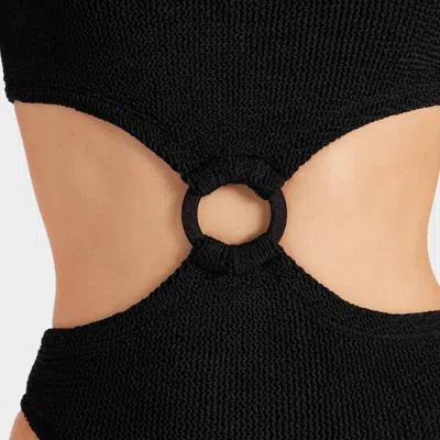Hunza G Jerry Swim Strapless High-cut Ring Detail In Black