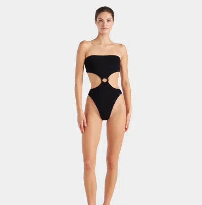Hunza G Jerry Swim Strapless High-cut Ring Detail In Black