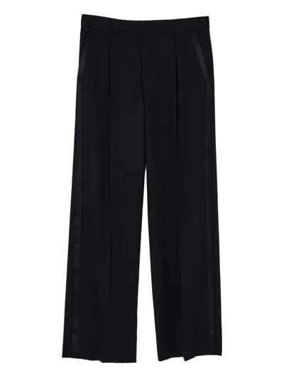 Emporio Armani Exclusive Wool Trousers In Black