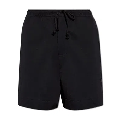 Y-3 French-terry Cutline Shorts In Black