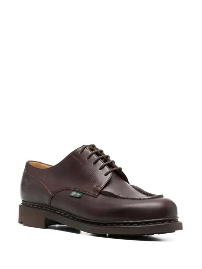 Paraboot Chambord Smooth Leather Derby Shoes In Brown