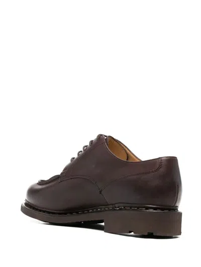 Paraboot Chambord Smooth Leather Derby Shoes In Brown