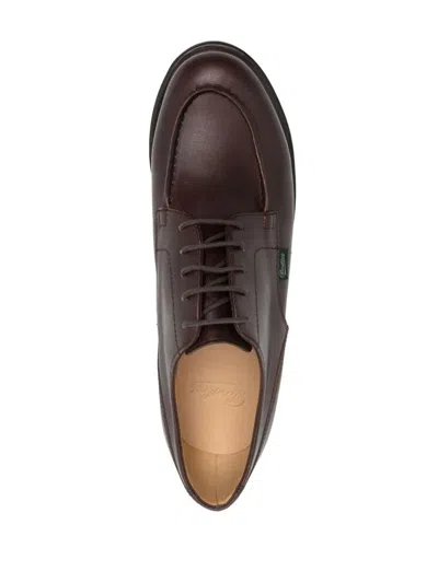 Paraboot Chambord Smooth Leather Derby Shoes In Brown