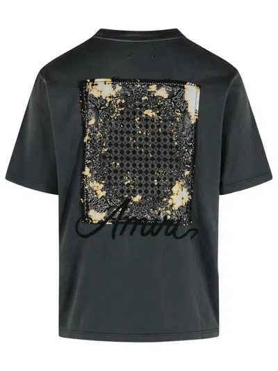 Amiri Men Cotton T-shirt With Embroidery In Black