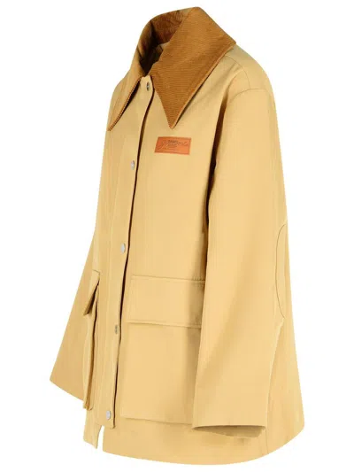 Ganni Beige Recycled Polyester Jacket In Neutral
