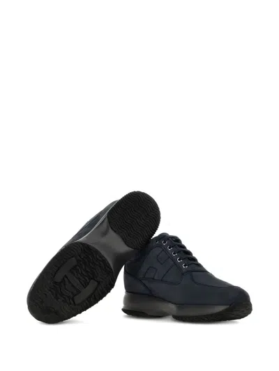 Hogan Hyperactive Low-top Sneakers Rubber Sole In Blue