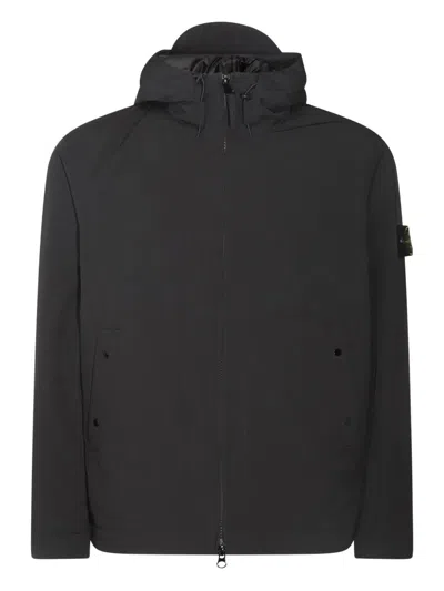 Stone Island Soft Shell Padded Jacket With Waterproof And Windproof Membrane In Black