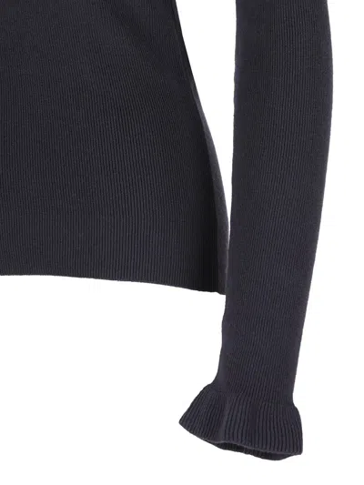 Chloé Chloè Wool And Cotton Turtleneck Pullover In Blue