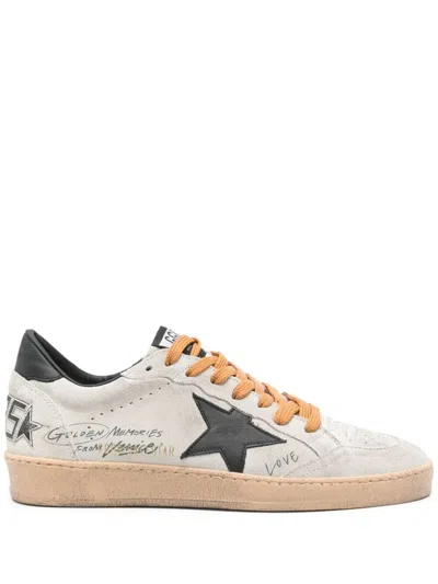 Golden Goose Ballstar Suede Upper Toe Tongue And Spur Leather Star And Heel Sneakers Black