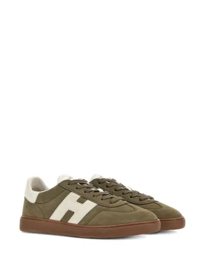 Hogan Round Toe Suede Low Top Sneakers