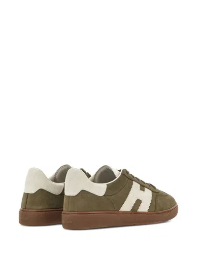 Hogan Round Toe Suede Low Top Sneakers