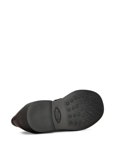 Tod's Leather Loafers With Metal Bar Shoes
