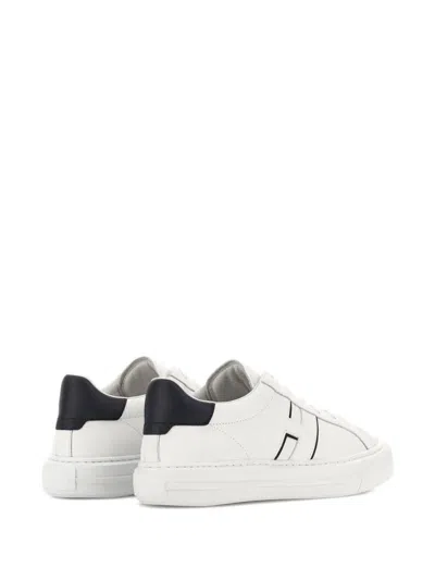 Hogan White Leather Sneakers With Logo Design And Rubber Sole