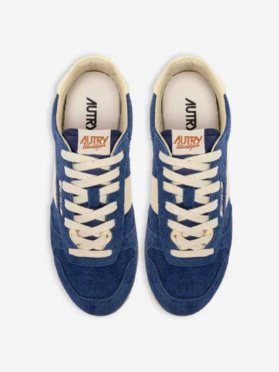 Autry Suede And Leather High Top Sneakers In Blue