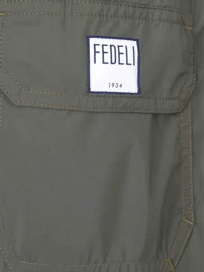 Fedeli Contrast-trim Swim Shorts In Green