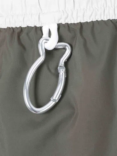Fedeli Contrast-trim Swim Shorts In Green