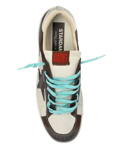 Golden Goose Stardan Two-tone Distressed Finish Leather Sneakers Shoes