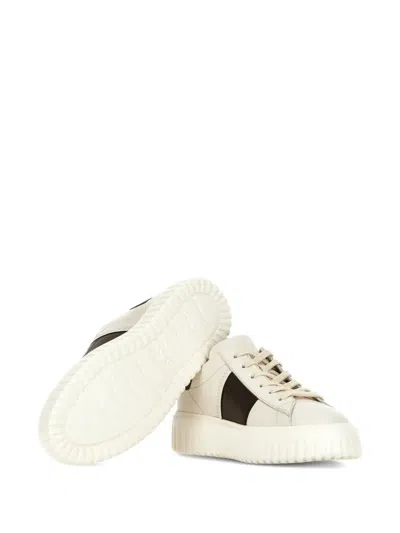Hogan Sneakers Striped Panel Flat Sole In White