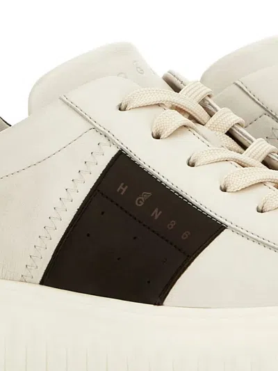 Hogan Sneakers Striped Panel Flat Sole In White