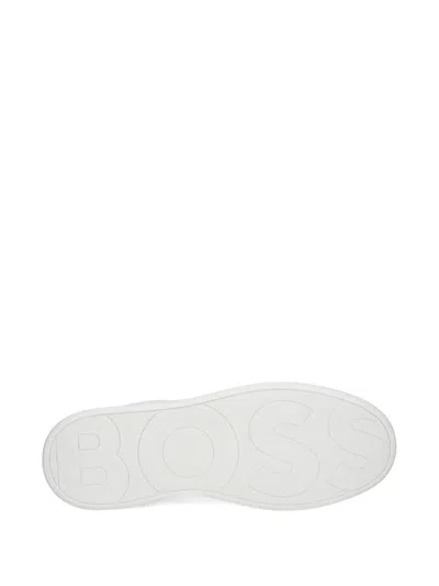 Hugo Boss Leather Trainers With Signature-stripe Details