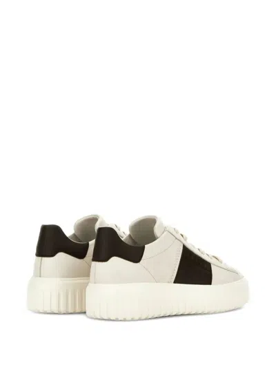 Hogan Sneakers Striped Panel Flat Sole In White