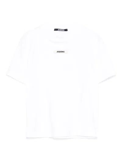 Jacquemus Grosgrain Crewneck T-shirt Short Sleeves In White