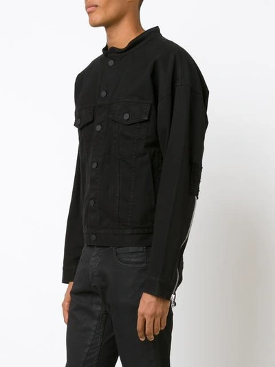 Shop Daniel Patrick Collarless Buttoned Jacket In Black
