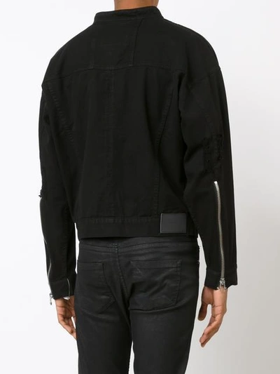 Shop Daniel Patrick Collarless Buttoned Jacket In Black