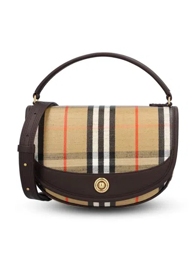 Burberry Mini Handbag With Check Pattern And Top Handle In Multi
