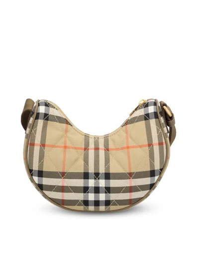 Burberry Horseshoe Check Quilted Canvas Hobo Bag In Nude