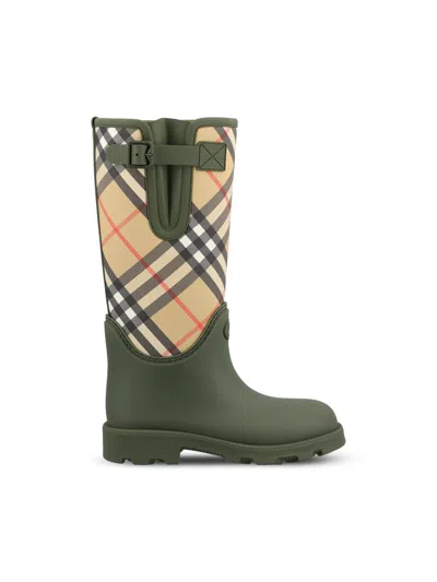 Burberry Women Rainboots With Traditional Check Insert